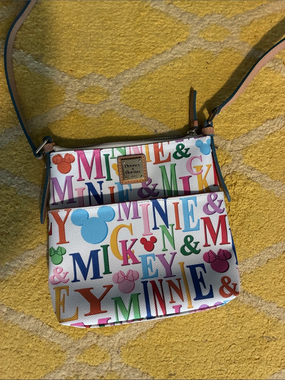 Dooney & Bourke Mickey & Minnie Multicolor Crossbody Bag - White